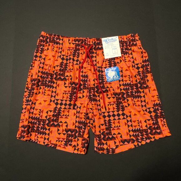 NWT Mr Swim - Swim Trunks - Multicolor Geometric Print - Inner Mesh Lined - Picture 3 of 9